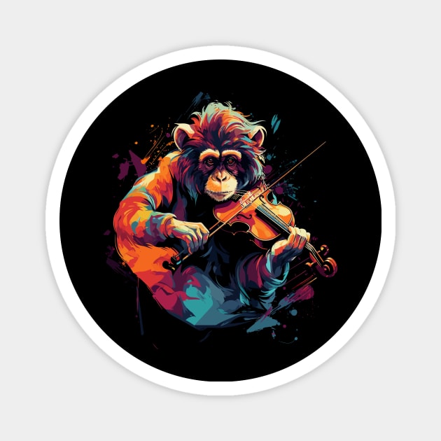 Monkey Playing Violin Magnet by JH Mart
